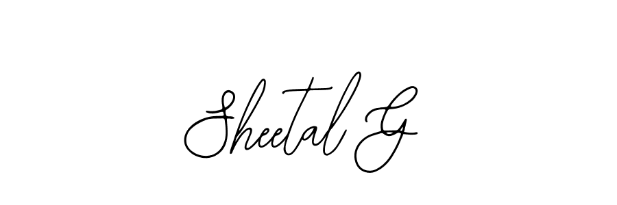 How to make Sheetal G name signature. Use Bearetta-2O07w style for creating short signs online. This is the latest handwritten sign. Sheetal G signature style 12 images and pictures png