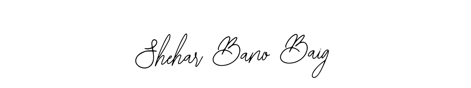 Bearetta-2O07w is a professional signature style that is perfect for those who want to add a touch of class to their signature. It is also a great choice for those who want to make their signature more unique. Get Shehar Bano Baig name to fancy signature for free. Shehar Bano Baig signature style 12 images and pictures png