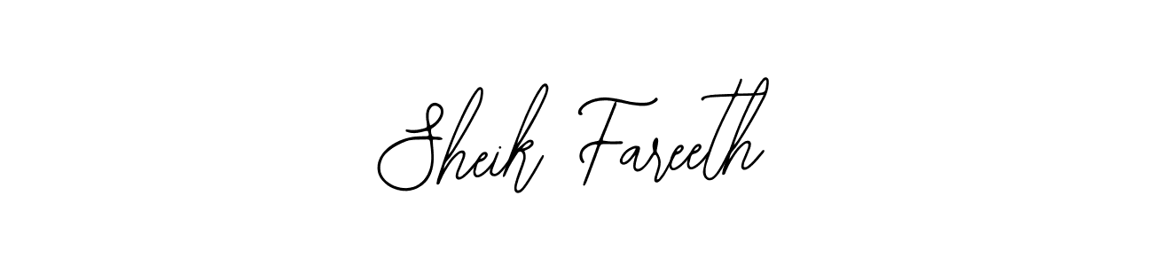 The best way (Bearetta-2O07w) to make a short signature is to pick only two or three words in your name. The name Sheik Fareeth include a total of six letters. For converting this name. Sheik Fareeth signature style 12 images and pictures png