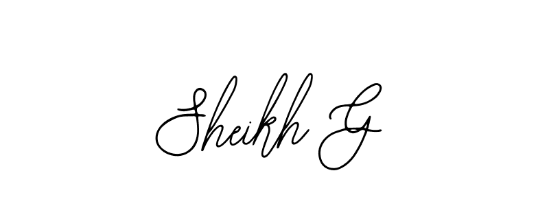 if you are searching for the best signature style for your name Sheikh G. so please give up your signature search. here we have designed multiple signature styles  using Bearetta-2O07w. Sheikh G signature style 12 images and pictures png