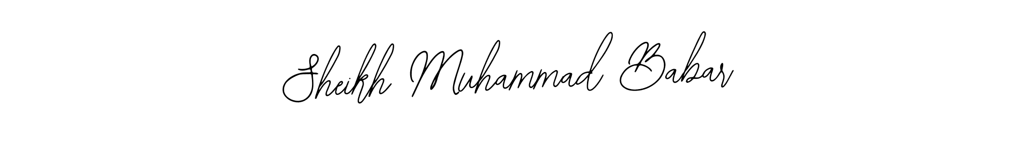 Bearetta-2O07w is a professional signature style that is perfect for those who want to add a touch of class to their signature. It is also a great choice for those who want to make their signature more unique. Get Sheikh Muhammad Babar name to fancy signature for free. Sheikh Muhammad Babar signature style 12 images and pictures png