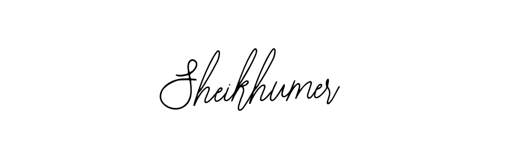 How to make Sheikhumer name signature. Use Bearetta-2O07w style for creating short signs online. This is the latest handwritten sign. Sheikhumer signature style 12 images and pictures png