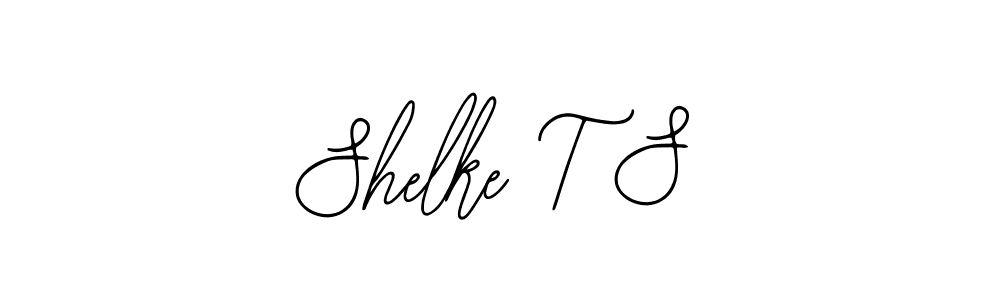 How to make Shelke T S name signature. Use Bearetta-2O07w style for creating short signs online. This is the latest handwritten sign. Shelke T S signature style 12 images and pictures png