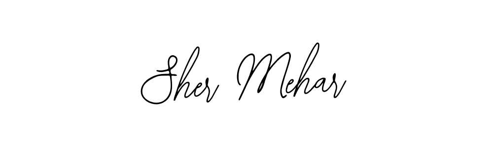 Also You can easily find your signature by using the search form. We will create Sher Mehar name handwritten signature images for you free of cost using Bearetta-2O07w sign style. Sher Mehar signature style 12 images and pictures png