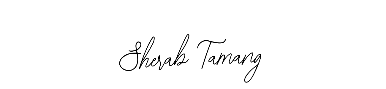 You should practise on your own different ways (Bearetta-2O07w) to write your name (Sherab Tamang) in signature. don't let someone else do it for you. Sherab Tamang signature style 12 images and pictures png