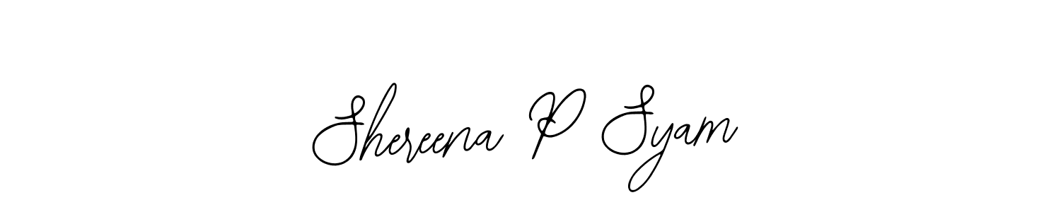 Also You can easily find your signature by using the search form. We will create Shereena P Syam name handwritten signature images for you free of cost using Bearetta-2O07w sign style. Shereena P Syam signature style 12 images and pictures png