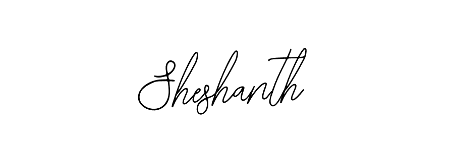 How to make Sheshanth name signature. Use Bearetta-2O07w style for creating short signs online. This is the latest handwritten sign. Sheshanth signature style 12 images and pictures png