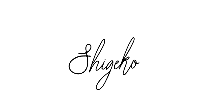 How to make Shigeko name signature. Use Bearetta-2O07w style for creating short signs online. This is the latest handwritten sign. Shigeko signature style 12 images and pictures png