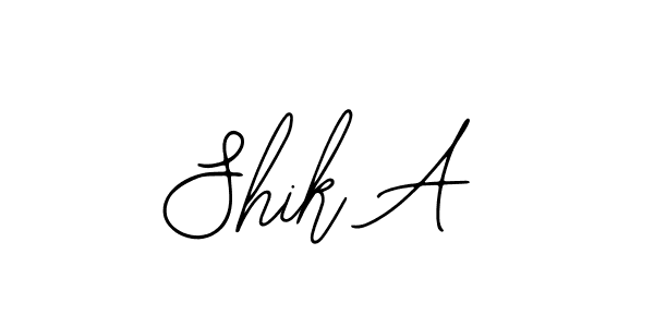 The best way (Bearetta-2O07w) to make a short signature is to pick only two or three words in your name. The name Shik A include a total of six letters. For converting this name. Shik A signature style 12 images and pictures png