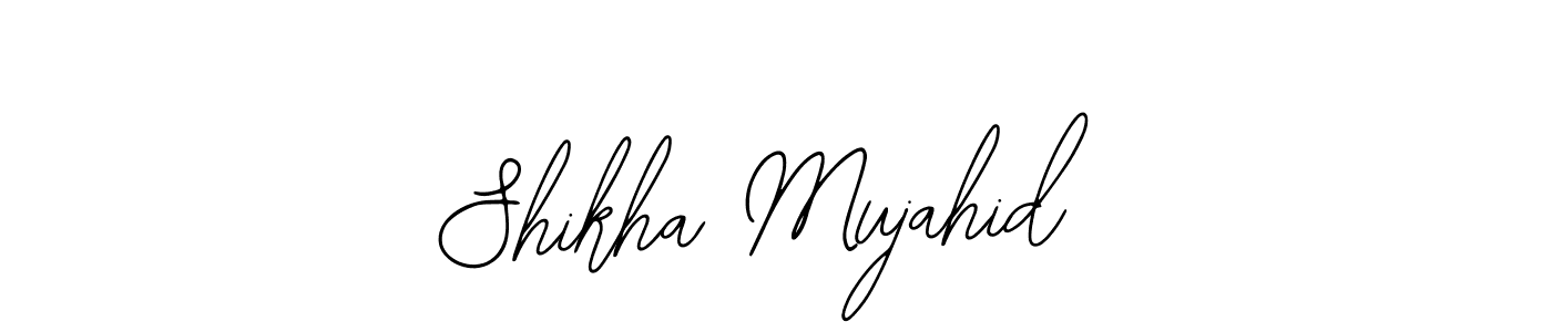 You should practise on your own different ways (Bearetta-2O07w) to write your name (Shikha Mujahid) in signature. don't let someone else do it for you. Shikha Mujahid signature style 12 images and pictures png