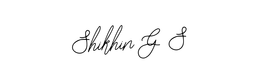 How to make Shikhin G S name signature. Use Bearetta-2O07w style for creating short signs online. This is the latest handwritten sign. Shikhin G S signature style 12 images and pictures png