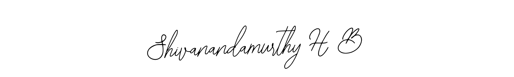 The best way (Bearetta-2O07w) to make a short signature is to pick only two or three words in your name. The name Shivanandamurthy H B include a total of six letters. For converting this name. Shivanandamurthy H B signature style 12 images and pictures png