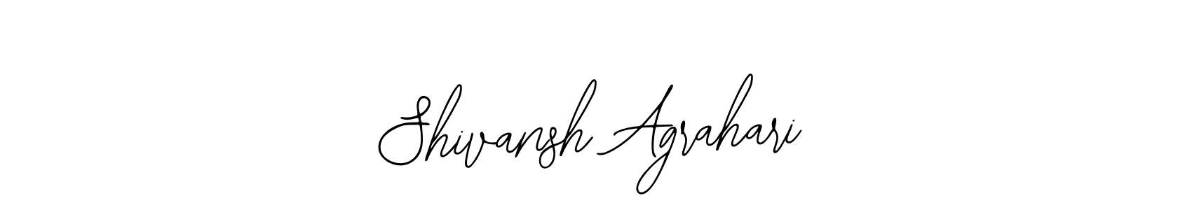 The best way (Bearetta-2O07w) to make a short signature is to pick only two or three words in your name. The name Shivansh Agrahari include a total of six letters. For converting this name. Shivansh Agrahari signature style 12 images and pictures png