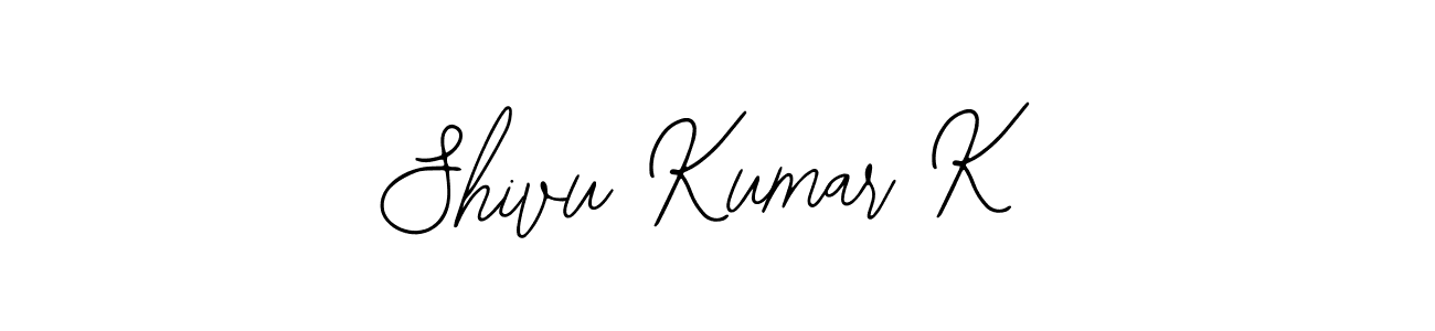 How to make Shivu Kumar K name signature. Use Bearetta-2O07w style for creating short signs online. This is the latest handwritten sign. Shivu Kumar K signature style 12 images and pictures png