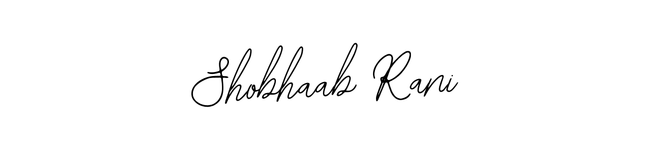 Bearetta-2O07w is a professional signature style that is perfect for those who want to add a touch of class to their signature. It is also a great choice for those who want to make their signature more unique. Get Shobhaab Rani name to fancy signature for free. Shobhaab Rani signature style 12 images and pictures png