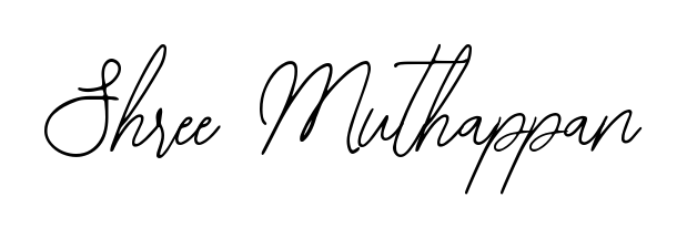 A sleek calligraphic signature for name Shree Muthappan utilizing Bearetta-2O07w styling. Great for adding personal signatures to photos and art. Shree Muthappan signature style 12 images and pictures png