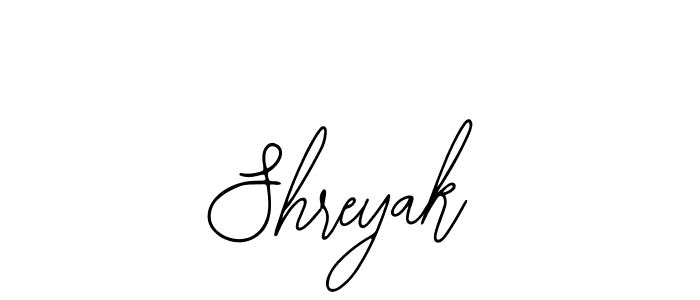 How to make Shreyak name signature. Use Bearetta-2O07w style for creating short signs online. This is the latest handwritten sign. Shreyak signature style 12 images and pictures png