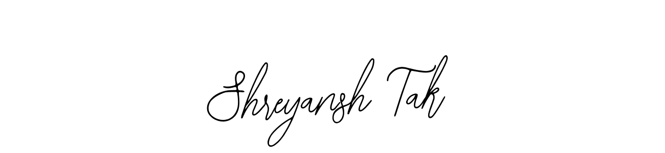 How to make Shreyansh Tak name signature. Use Bearetta-2O07w style for creating short signs online. This is the latest handwritten sign. Shreyansh Tak signature style 12 images and pictures png