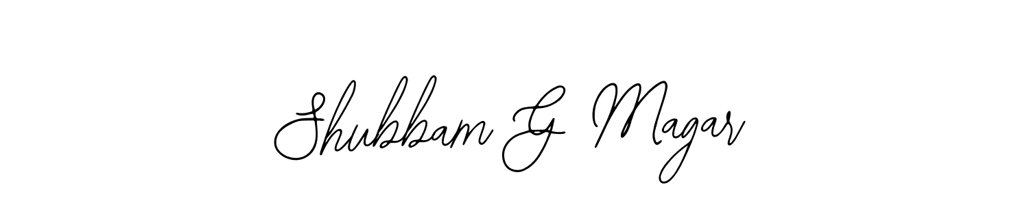 Use a signature maker to create a handwritten signature online. With this signature software, you can design (Bearetta-2O07w) your own signature for name Shubbam G Magar. Shubbam G Magar signature style 12 images and pictures png