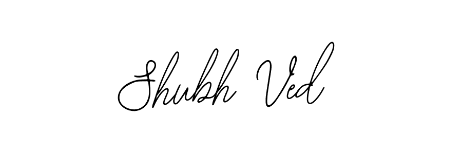 You should practise on your own different ways (Bearetta-2O07w) to write your name (Shubh Ved) in signature. don't let someone else do it for you. Shubh Ved signature style 12 images and pictures png