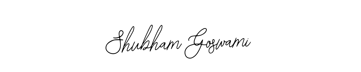 You should practise on your own different ways (Bearetta-2O07w) to write your name (Shubham Goswami) in signature. don't let someone else do it for you. Shubham Goswami signature style 12 images and pictures png