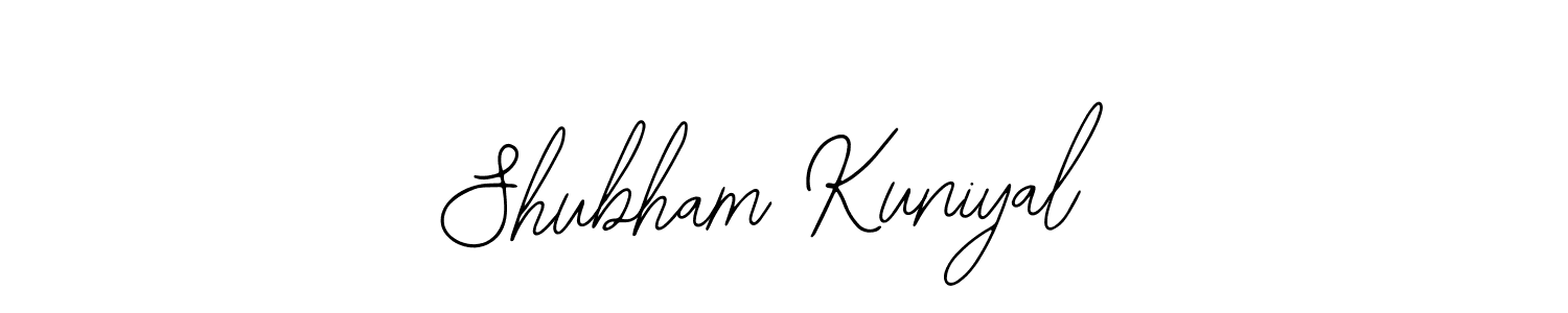 You should practise on your own different ways (Bearetta-2O07w) to write your name (Shubham Kuniyal) in signature. don't let someone else do it for you. Shubham Kuniyal signature style 12 images and pictures png