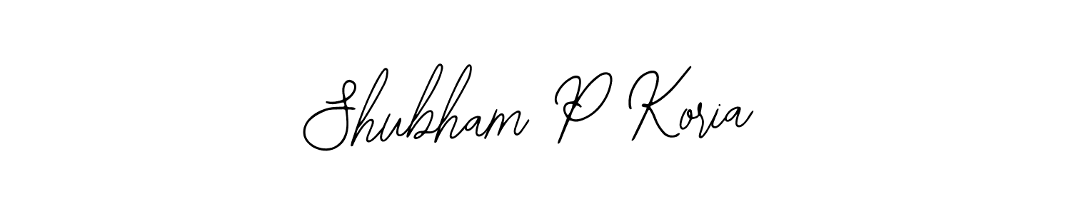if you are searching for the best signature style for your name Shubham P Koria. so please give up your signature search. here we have designed multiple signature styles  using Bearetta-2O07w. Shubham P Koria signature style 12 images and pictures png
