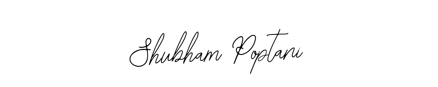 How to make Shubham Poptani name signature. Use Bearetta-2O07w style for creating short signs online. This is the latest handwritten sign. Shubham Poptani signature style 12 images and pictures png