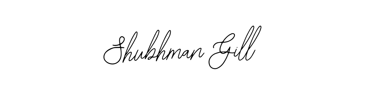 You should practise on your own different ways (Bearetta-2O07w) to write your name (Shubhman Gill) in signature. don't let someone else do it for you. Shubhman Gill signature style 12 images and pictures png