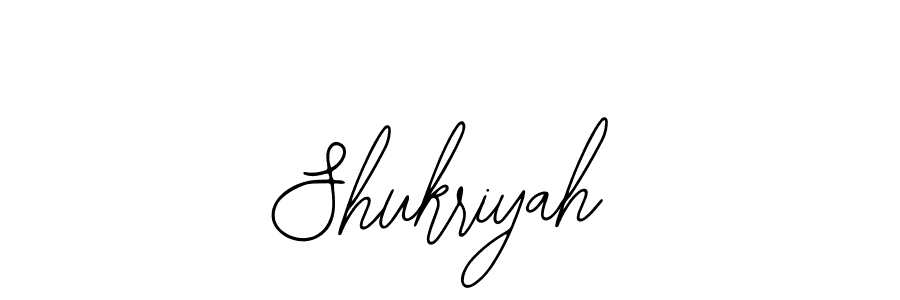 The best way (Bearetta-2O07w) to make a short signature is to pick only two or three words in your name. The name Shukriyah include a total of six letters. For converting this name. Shukriyah signature style 12 images and pictures png