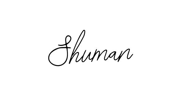 Use a signature maker to create a handwritten signature online. With this signature software, you can design (Bearetta-2O07w) your own signature for name Shuman. Shuman signature style 12 images and pictures png