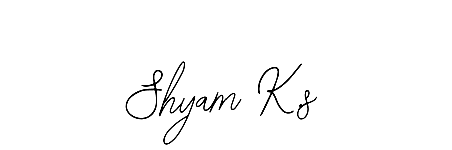 You should practise on your own different ways (Bearetta-2O07w) to write your name (Shyam K.s) in signature. don't let someone else do it for you. Shyam K.s signature style 12 images and pictures png