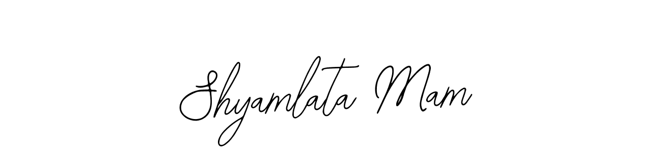 You should practise on your own different ways (Bearetta-2O07w) to write your name (Shyamlata Mam) in signature. don't let someone else do it for you. Shyamlata Mam signature style 12 images and pictures png