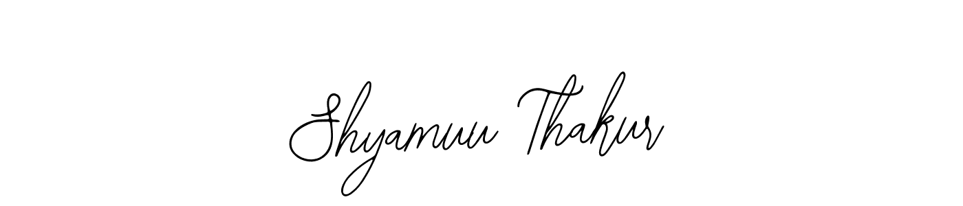 The best way (Bearetta-2O07w) to make a short signature is to pick only two or three words in your name. The name Shyamuu Thakur include a total of six letters. For converting this name. Shyamuu Thakur signature style 12 images and pictures png