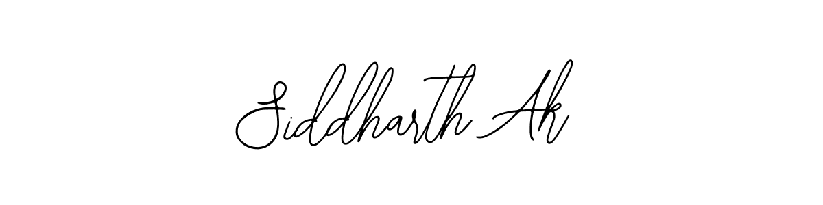 How to make Siddharth Ak name signature. Use Bearetta-2O07w style for creating short signs online. This is the latest handwritten sign. Siddharth Ak signature style 12 images and pictures png