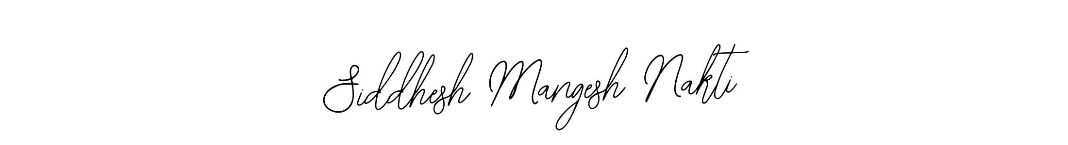 The best way (Bearetta-2O07w) to make a short signature is to pick only two or three words in your name. The name Siddhesh Mangesh Nakti include a total of six letters. For converting this name. Siddhesh Mangesh Nakti signature style 12 images and pictures png
