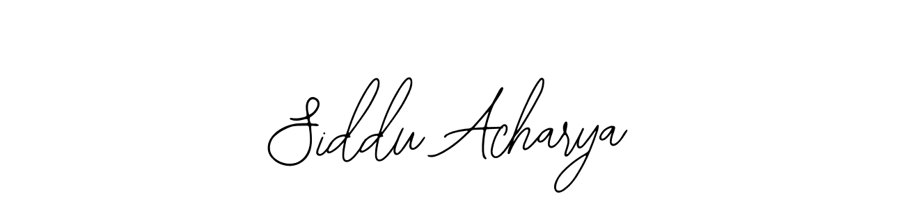 You should practise on your own different ways (Bearetta-2O07w) to write your name (Siddu Acharya) in signature. don't let someone else do it for you. Siddu Acharya signature style 12 images and pictures png