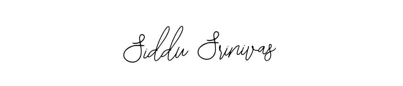 How to make Siddu Srinivas name signature. Use Bearetta-2O07w style for creating short signs online. This is the latest handwritten sign. Siddu Srinivas signature style 12 images and pictures png