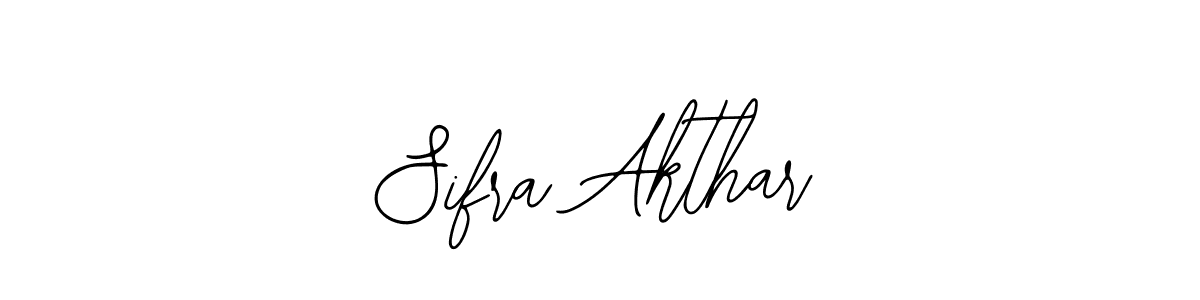 The best way (Bearetta-2O07w) to make a short signature is to pick only two or three words in your name. The name Sifra Akthar include a total of six letters. For converting this name. Sifra Akthar signature style 12 images and pictures png