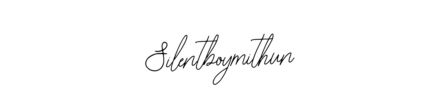 How to make Silentboymithun name signature. Use Bearetta-2O07w style for creating short signs online. This is the latest handwritten sign. Silentboymithun signature style 12 images and pictures png