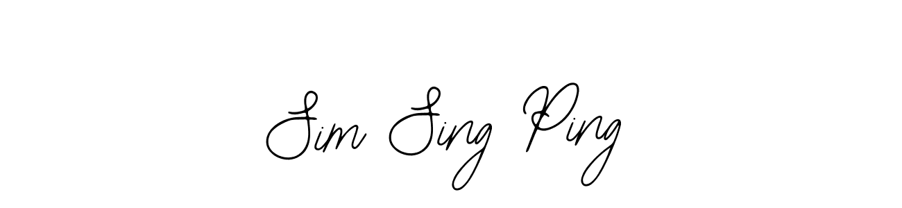 Use a signature maker to create a handwritten signature online. With this signature software, you can design (Bearetta-2O07w) your own signature for name Sim Sing Ping. Sim Sing Ping signature style 12 images and pictures png