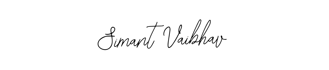 How to make Simant Vaibhav name signature. Use Bearetta-2O07w style for creating short signs online. This is the latest handwritten sign. Simant Vaibhav signature style 12 images and pictures png