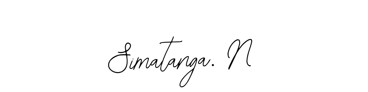 How to make Simatanga. N name signature. Use Bearetta-2O07w style for creating short signs online. This is the latest handwritten sign. Simatanga. N signature style 12 images and pictures png