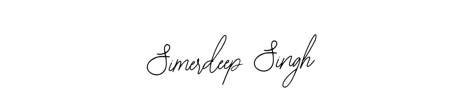 How to make Simerdeep Singh name signature. Use Bearetta-2O07w style for creating short signs online. This is the latest handwritten sign. Simerdeep Singh signature style 12 images and pictures png