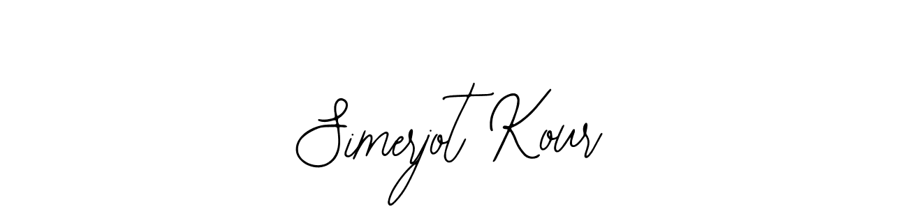 You should practise on your own different ways (Bearetta-2O07w) to write your name (Simerjot Kour) in signature. don't let someone else do it for you. Simerjot Kour signature style 12 images and pictures png