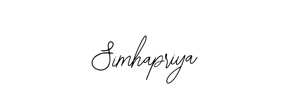 How to make Simhapriya signature? Bearetta-2O07w is a professional autograph style. Create handwritten signature for Simhapriya name. Simhapriya signature style 12 images and pictures png