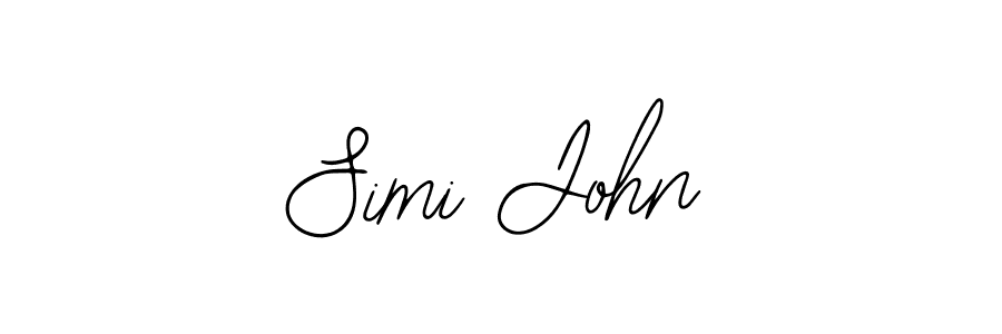 How to make Simi John name signature. Use Bearetta-2O07w style for creating short signs online. This is the latest handwritten sign. Simi John signature style 12 images and pictures png