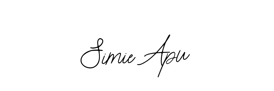 You should practise on your own different ways (Bearetta-2O07w) to write your name (Simie Apu) in signature. don't let someone else do it for you. Simie Apu signature style 12 images and pictures png