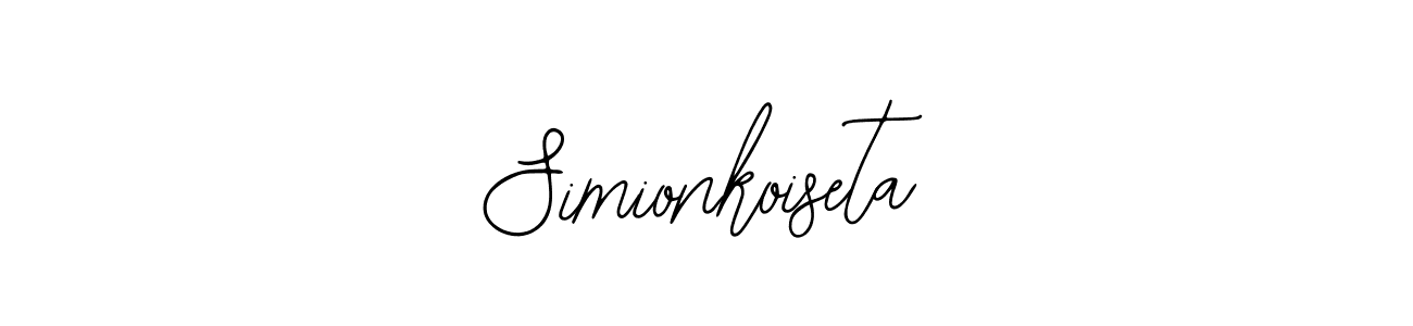 if you are searching for the best signature style for your name Simionkoiseta. so please give up your signature search. here we have designed multiple signature styles  using Bearetta-2O07w. Simionkoiseta signature style 12 images and pictures png