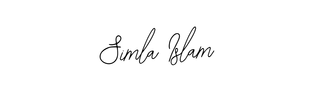 How to make Simla Islam name signature. Use Bearetta-2O07w style for creating short signs online. This is the latest handwritten sign. Simla Islam signature style 12 images and pictures png
